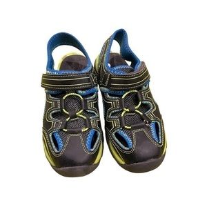 Boys Wonder Nation Sandals grey, blue, lime green with Velcro Strap size 3